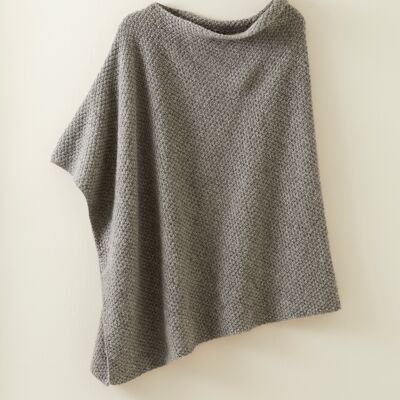 Poncho in lana inglese The Hollins in grigio ardesia
