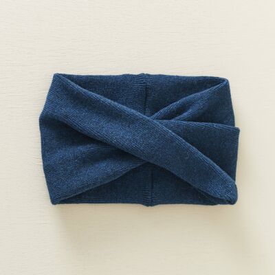 Cashmere Twist Headwrap/Cowl in Deep Petrol Blue