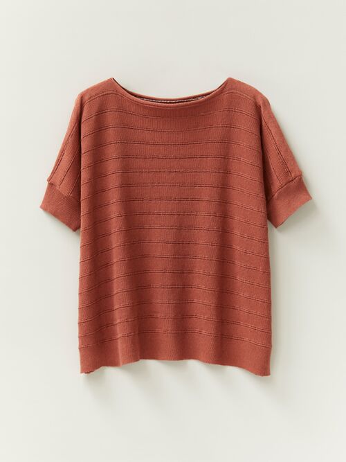 Organic Cotton/Linen Tee in Washed Henna