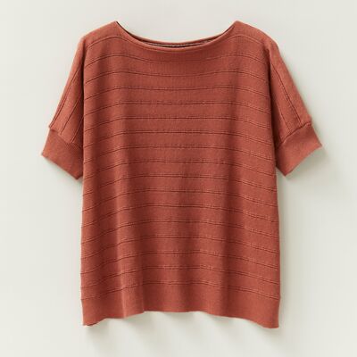 Organic Cotton/Linen Tee in Washed Henna