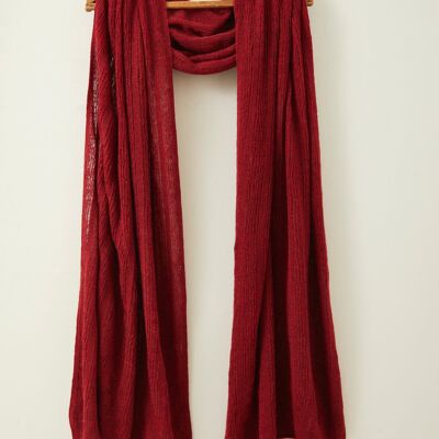 Fine Lambswool Brant Wrap in Russet Red