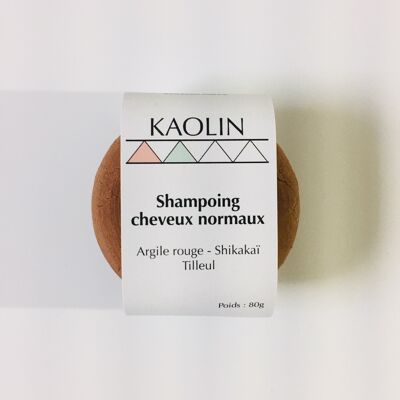 Mild solid shampoo for normal hair with red clay and linden