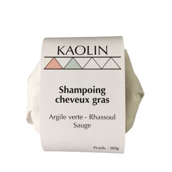 Shampoing solide pour cheveux gras à l'argile verte et au Rhassoul 2