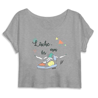 Crop top Lâche-moi les baskets - Coton Bio - M - Gris