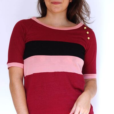 Top Charlie Bordeaux, black and pink