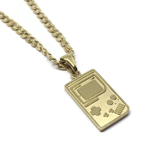 Gameboy Colour Steel Necklace - gold