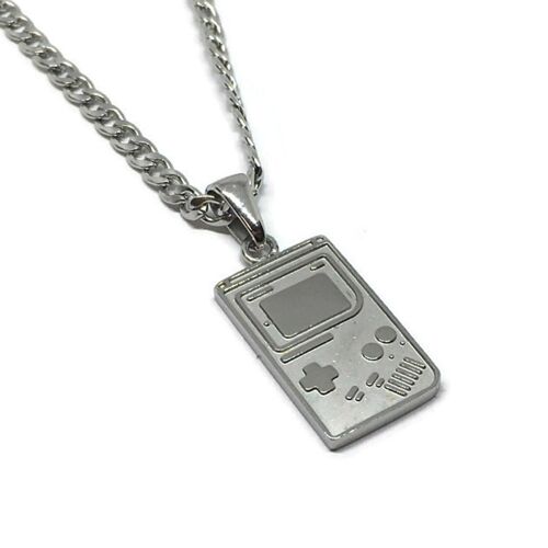 Gameboy Colour Steel Necklace - silver