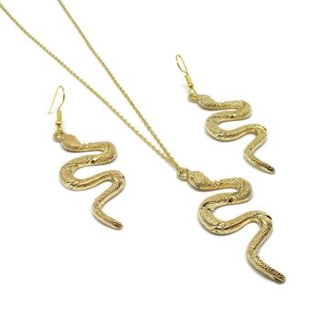 Ensemble collier et boucles d'oreilles serpent - Or - Collier 2