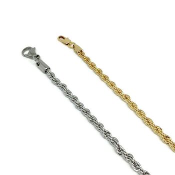Bracelet en acier à chaîne de corde épaisse 4