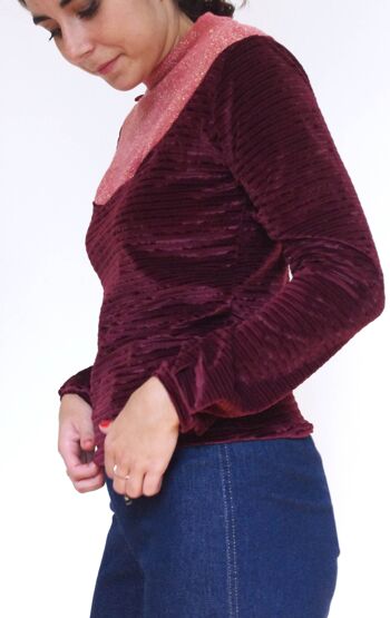 Pull Dalhia en velours tanin 5