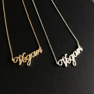 Cute Font 'Vegan' Necklace