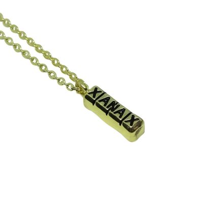Xanax Pill Pendant Necklace - Gold