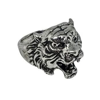 Bague Tibétain Visage Grognant - argent 1