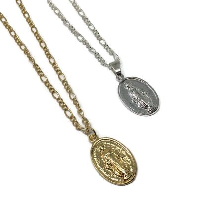 Virgin Mother Mary Figaro Necklace
