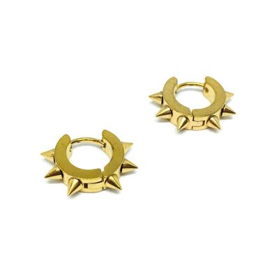 Spiked Mini-Hoop Earrings - Gold