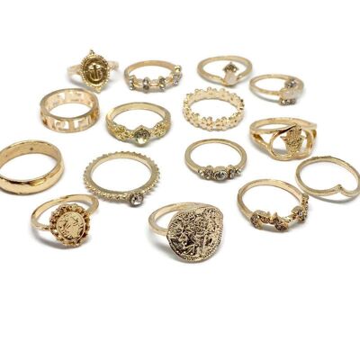 15 Piece Virgin Mother Mary Ring Set