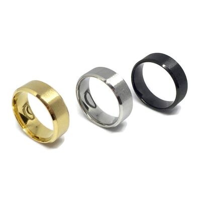 Stainless Steel Plain Band Ring - gold