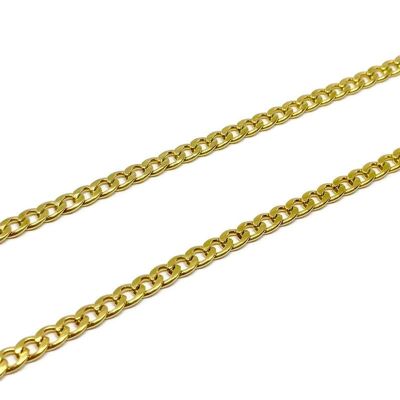 Thin Curb Chain Link Necklace - gold