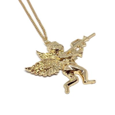 Guardian Angel Cupid Necklace - Gold