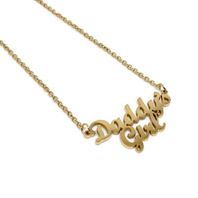 Cute Font 'Daddy's Girl' Necklace - Gold