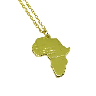Africa Map Pendant Necklace - Gold