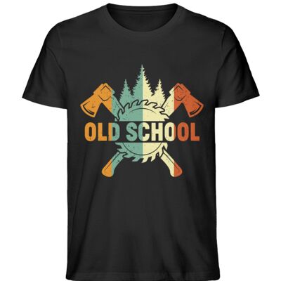 The old school in the forest - Men's Premium Organic Shirt - Black