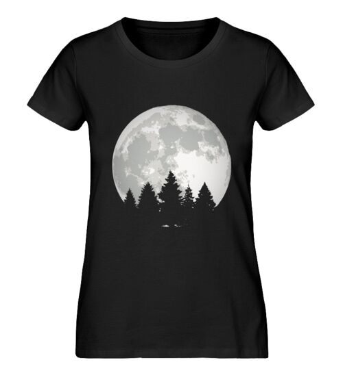 Mond Wald  - Damen Premium Organic Shirt - Black