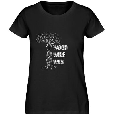WOOD WIDE WEB - Women's Premium Organic Shirt - Black