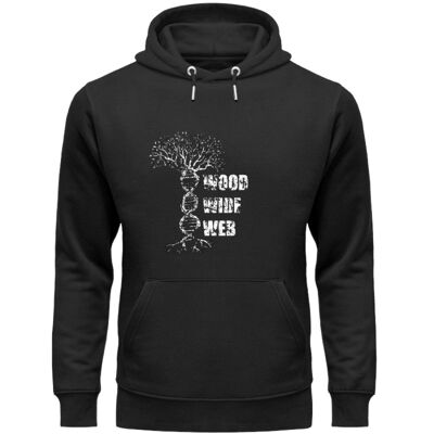 WOOD WIDE WEB  - Unisex Organic Hoodie - Black