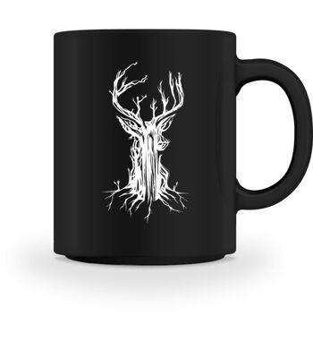 Le Cerf en Bois - Mug - Noir 1