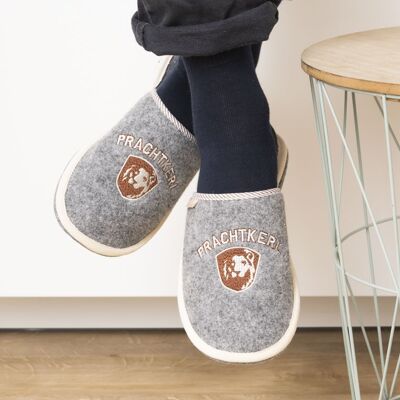Great guy felt slippers mouse grey