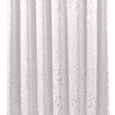 Shower curtain white with silver ornaments 180x200