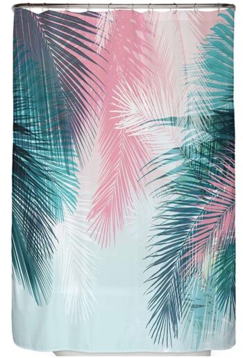 Rideau de douche feuilles de palmier 120x200