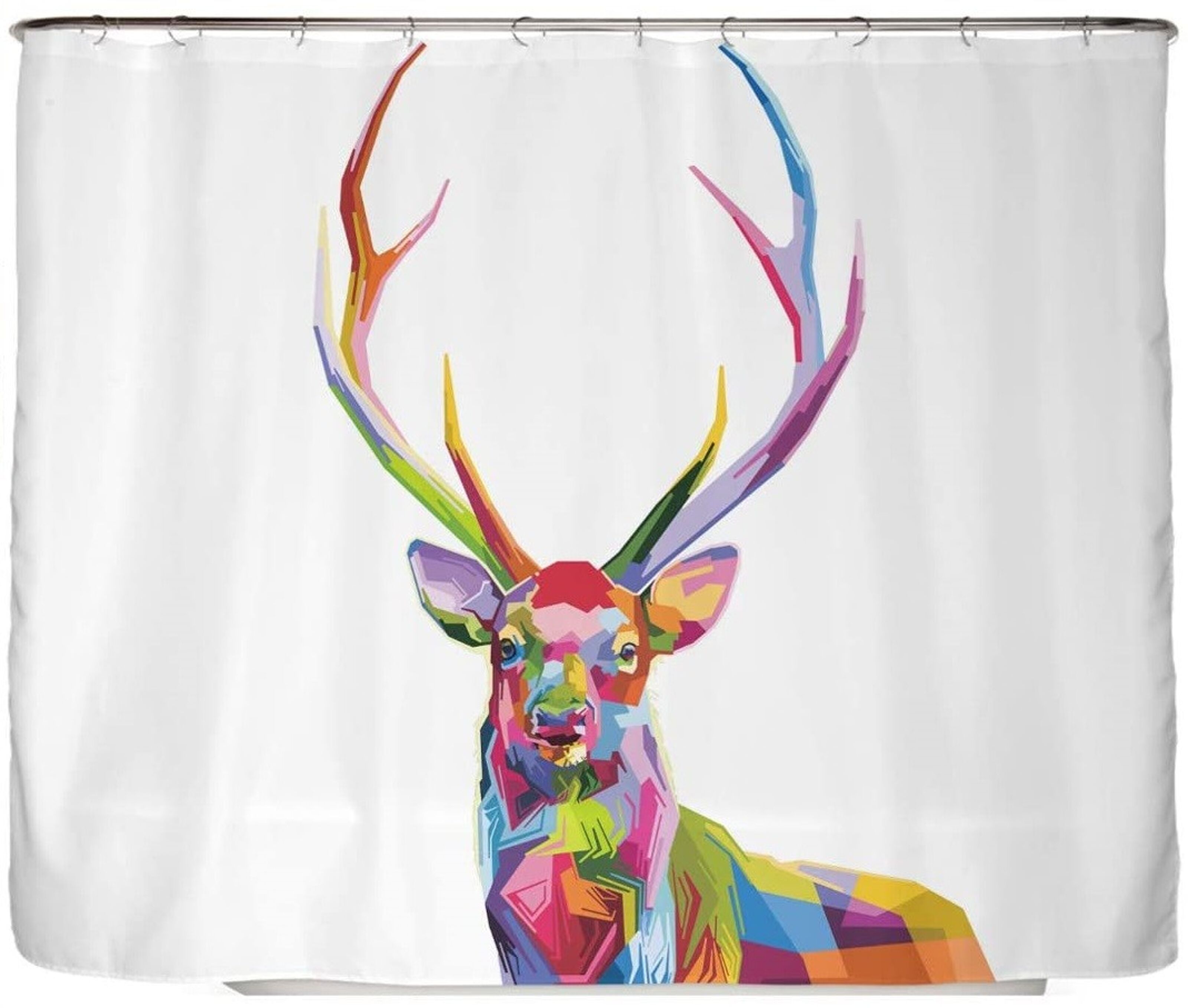 Rideau de douche anti-moisissure cerf - polyester - 180 x 200 cm