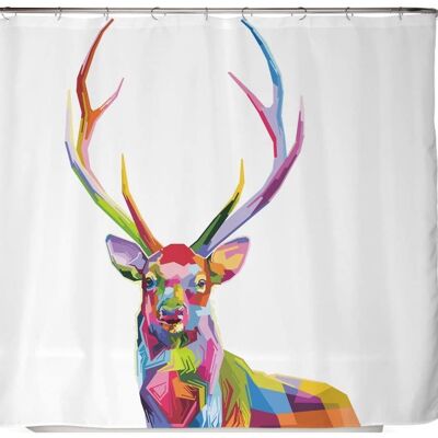 Colorful deer shower curtain 240x200