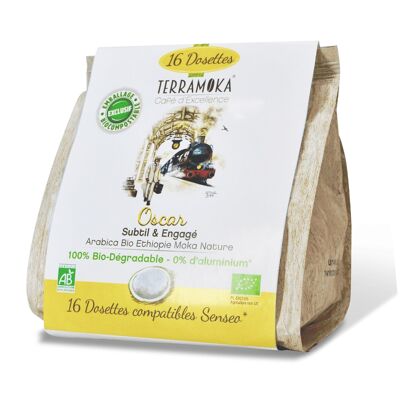 Organic coffee 16 Senseo® compatible biodegradable pods - oscar