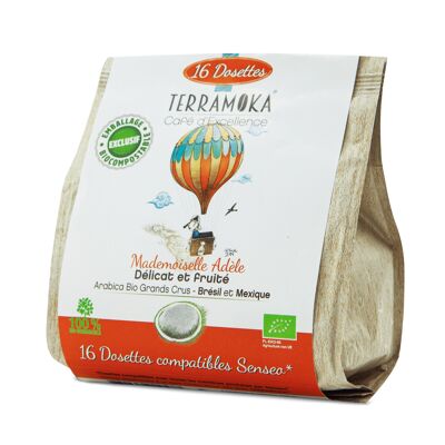 Organic coffee 16 Senseo® compatible biodegradable pods - Adèle