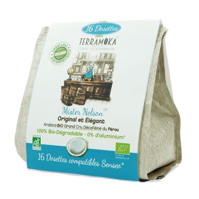 Organic coffee 16 Senseo® compatible biodegradable pods - Nelson