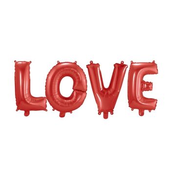 Ballon aluminium mot 16" 'LOVE' rouge 1