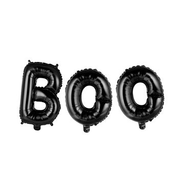 Ballon aluminium mot 16" 'BOO' noir 1