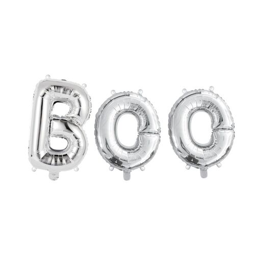 Foilballoon word 16" 'BOO' silver