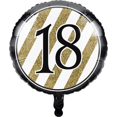 Black and Gold 18 Foil Balloon