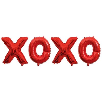 Ballon aluminium mot 16" 'XOXO' rouge