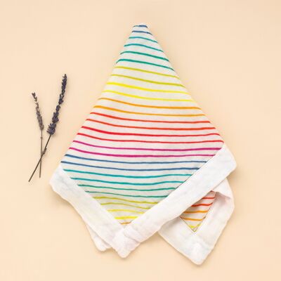 Rainbow Organic-Cotton Muslin Comforter