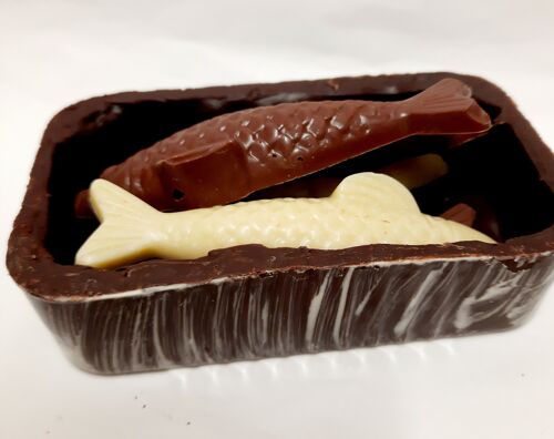 PÂQUES BIO - Boîte sardines en chocolat 3 couleurs