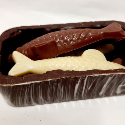 PASQUA BIOLOGICA - Scatola di sardine al cioccolato in 3 colori