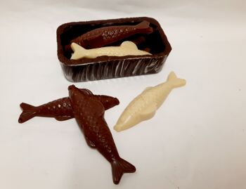 PÂQUES BIO - Boîte sardines en chocolat 3 couleurs 2