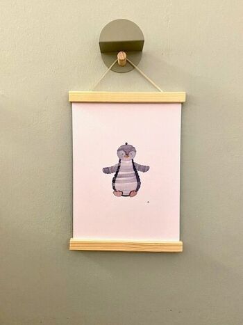 Poster enfant pingouin avec cadre 1