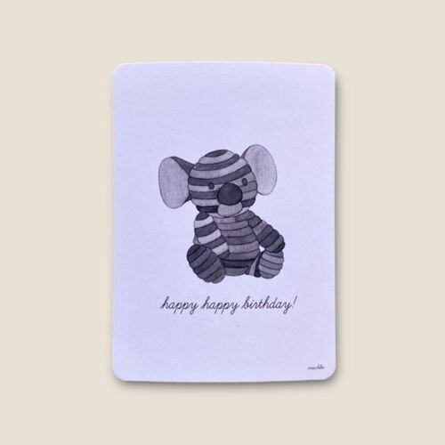 Postkarte Koala "happy happy birthday!"