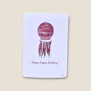 Carte postale méduse "joyeux anniversaire"
